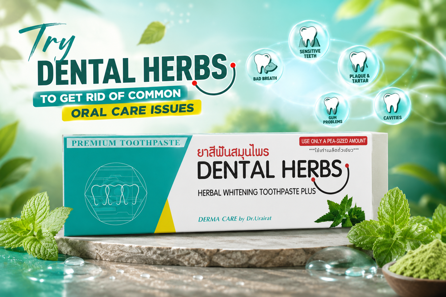 Dental Herbs Premium Herbal Whitening Toothpaste – DERMA CARE By Dr Urairat