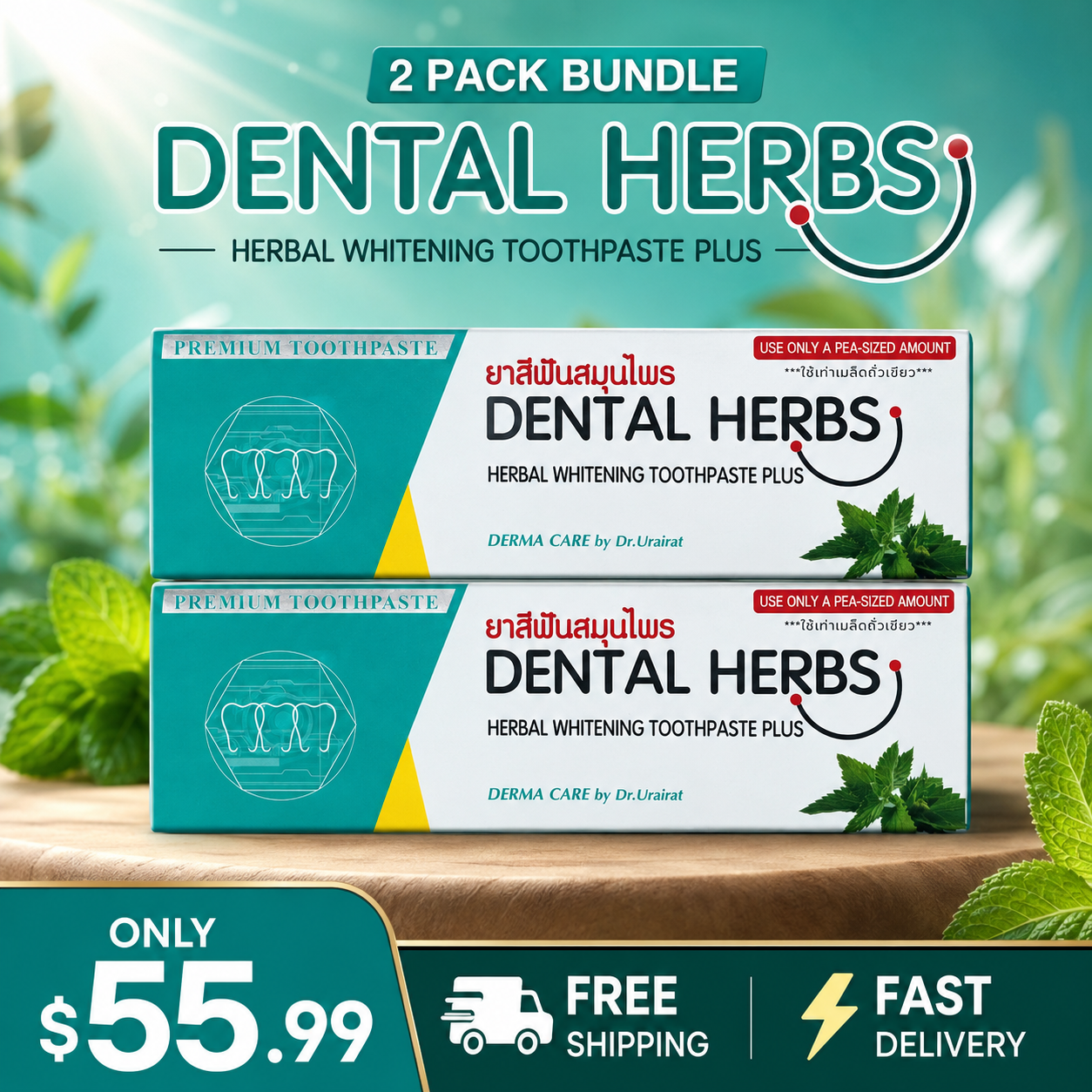 Dental Herbs Premium Herbal Whitening Toothpaste – DERMA CARE By Dr Urairat